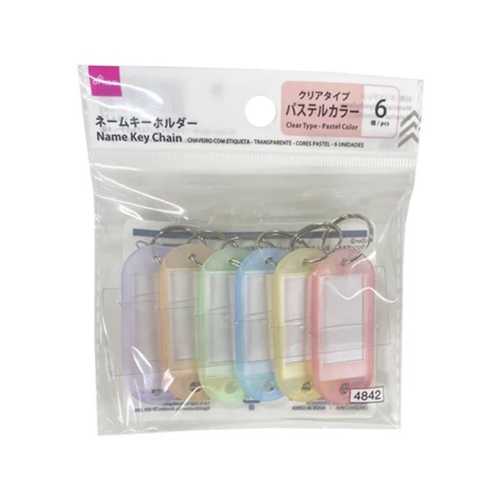 New  Daiso Japan Name Key Chain set in pastel colors 6 Pack
